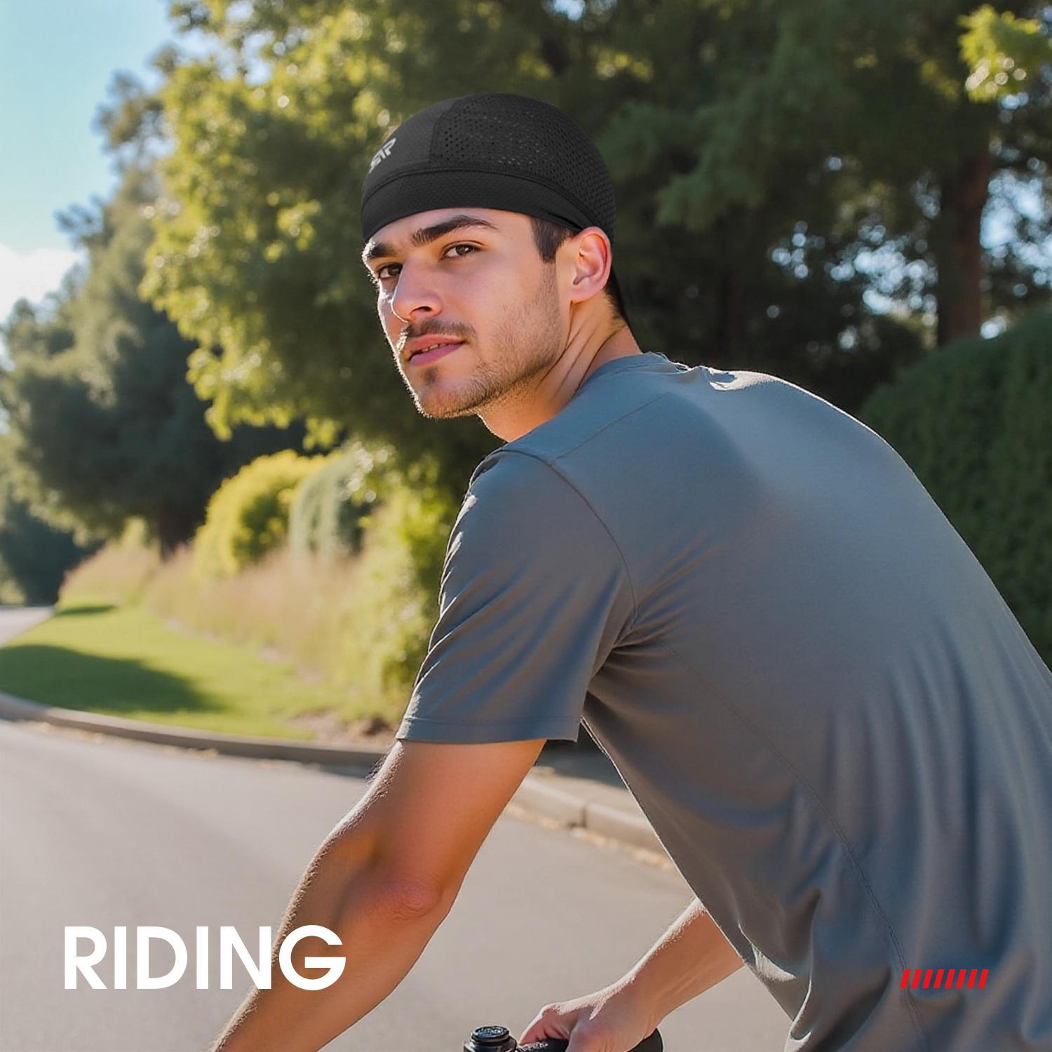 Cooling Skull Cap for Summer Sports - Bike Riding, Hiking & Outdoor | Breathable Helmet Liner with Moisture-Wicking | Unisex Multicolor Trendy Headwear, Quick-Dry Athletic Hat