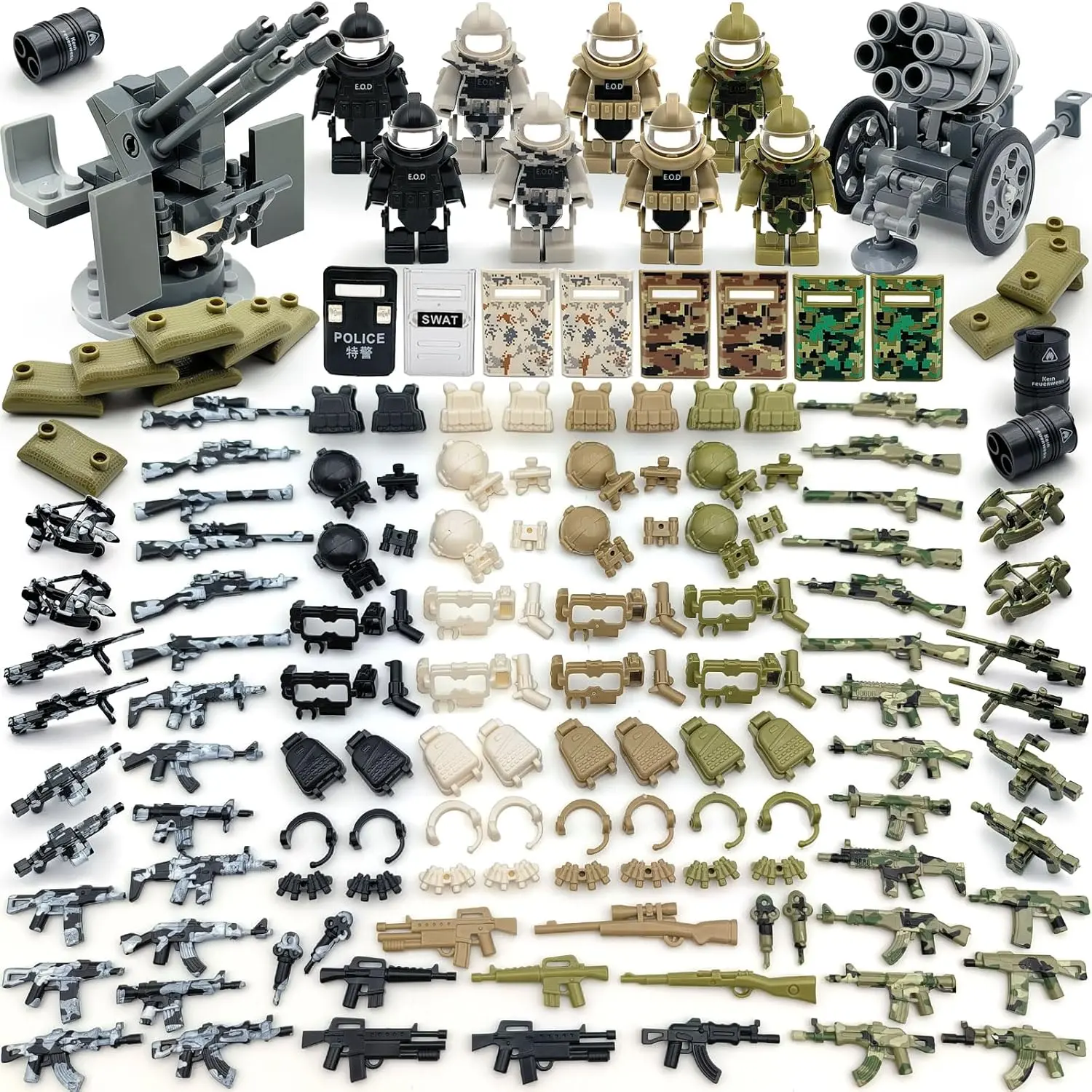 350+ PCS Military Weapon Pack Accessories for Swat Team Building Block Toy Military Weapon Set Include Camouflage Guns for Army Equipment Gear Sets Compatible with Mini Figure of Major Brandfidget toys