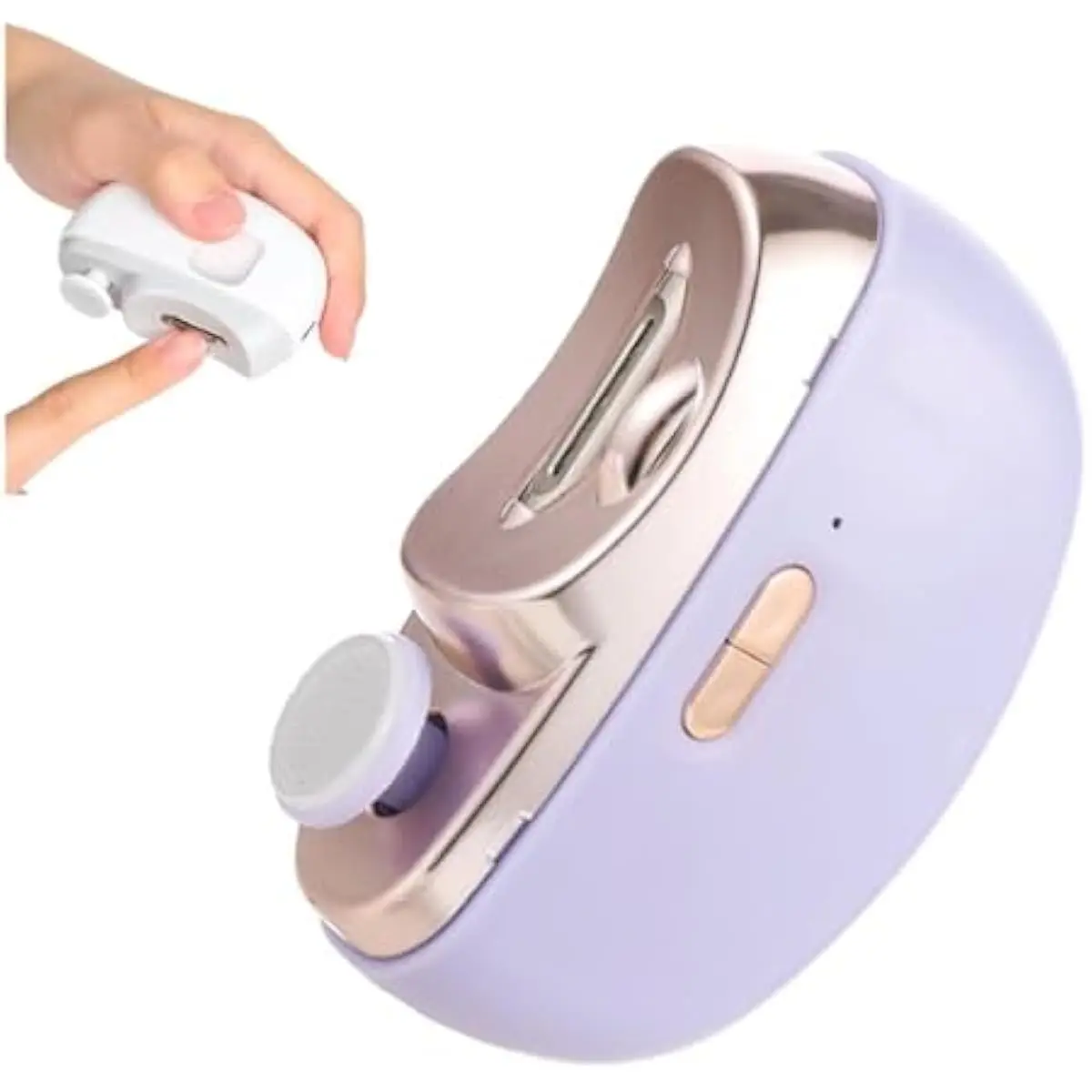 2026 Upgraded Compact Steel Electric Toe & Fingernail Clipper - Automatic Safety Nail Trimmer with Built-in Polishing Function & LED Light, USB Rechargeable Daily Household Electric Nail Care Tool, Purple Gift