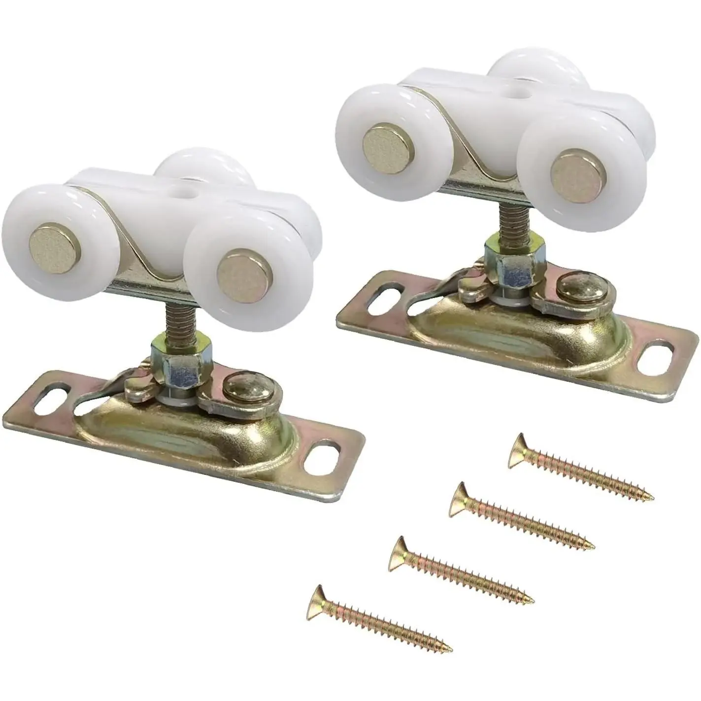 3/4 Inch Sliding Pocket Door Rollers Assembly, Replacement Sliding Door Wheels with Top Hanger, Compatible with Johnson Hardware Kit, Sliding Door Hardware for Bypass & Closet Doors