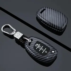 Carbon FibrCar Key Cases Protector Cover For Hyundai Tucson Santa Fe Rena Sonata Elantra Creta Ix35 Ix45 I10 I30 I40 Accessories