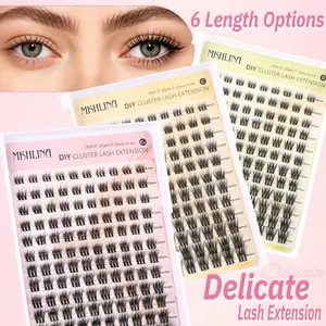 Mkhlina All Sizes DIY Lash Cluster Kit, DIY Eyelash Clusters, 144pcs Individual Cluster Lashes Extensions, Eyelash Extension, C/Cc/D Curl 8-18mm, Natural Thick, DIY False Lashes, 0.03~0.07mm, For Christmas, Daily Wear, DIY at Home, Beginner Friendly