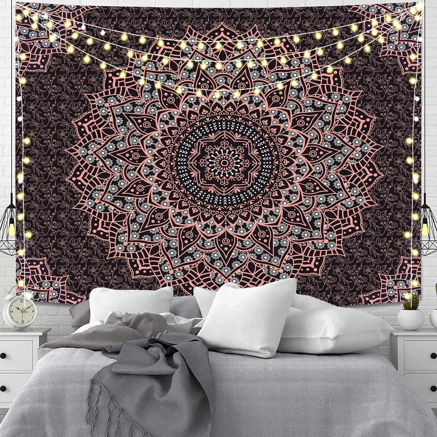 Psychedelic Boho Mandala Flat Lay Photo Backdrop, Hippie Aesthetic Textured Shooting Background, Large Prop for Product Shoot, Dorm & Aesthetic Room Makeover Decor