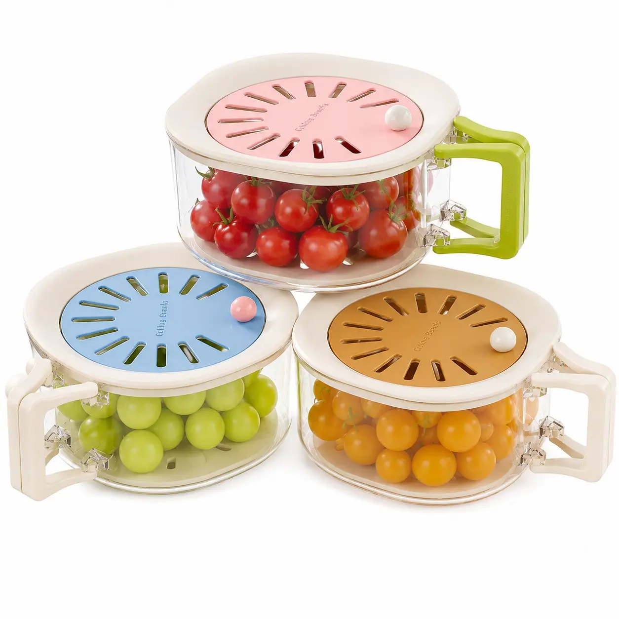 Fruit Vegetable Washing Bowl with Filter, Berry Lettuce Preserver, Portable Strainer for Refrigerator Organization, Draining Container with Lid