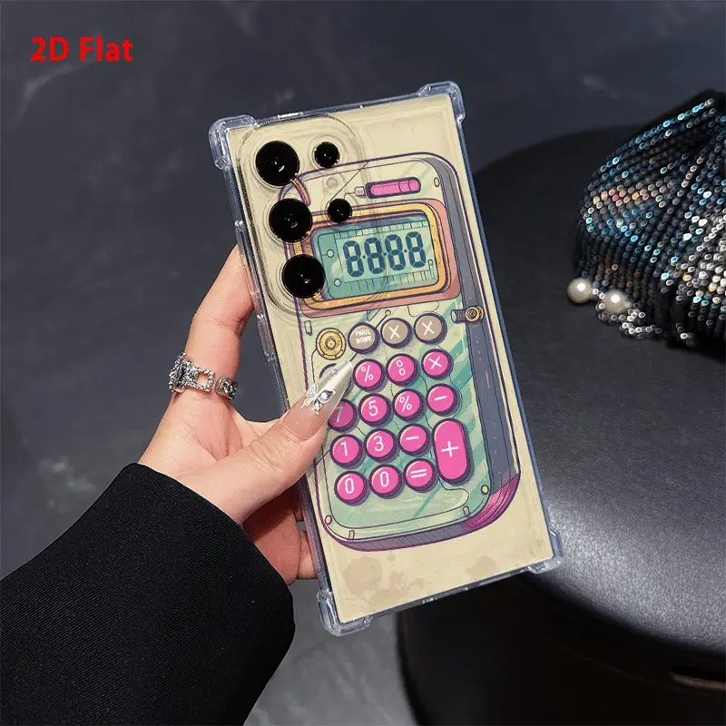 phone case for Samsung Galaxy A05S A06 A13 A14 A15 A16 5G A21S A22 A23 A24 A25 A32 A34 A35 A37 A50 A52 A53 A54 A55 A57 A73 S21 Ultra S22 Plus S23+ S24 FE S25 S26 Retro Vintage Calculator Design for Phone Case with Colorful Buttons and Digital Displa