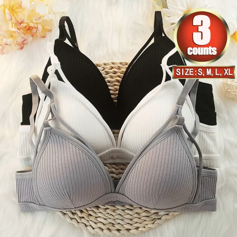 Women's Soft Comfortable Bra, No Underwire Seamless, Seamless Design, No Steel Ring, Casual Style, All-Season Wear, Lined Plunge Cup, Medium Support, Convertible Bra, No Underwire Bras