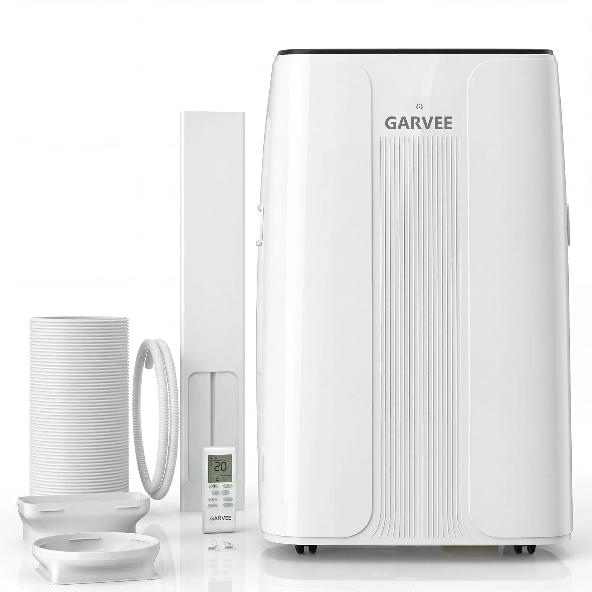 Garvee 14000 BTU Portable Air Conditioner for 850 Sq.Ft Rooms, 3-in-1 Fast Cooling AC with Dehumidifier Fan, Air Purification Child Lock Auto Swing, Quiet Operation LCD Display Remote, Black for Home Bedroom Office