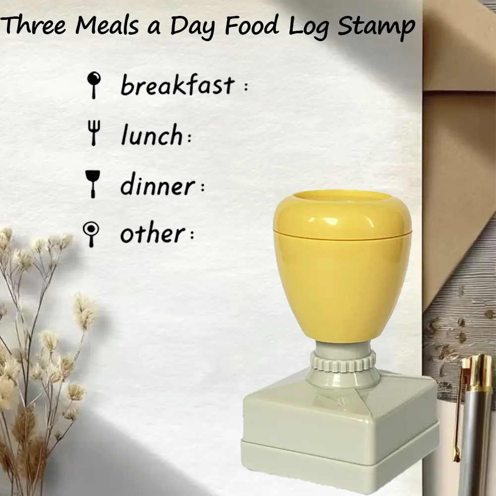 New Daily Diet Tracking Stamp, Health Check-In Seal, Meal Planner Stamp, Lifestyle Food Journal, Handmade Stationery Stamp