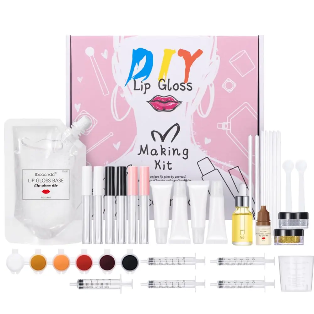 DIY Lip Gloss Making Kit - Moisturizing Lip Tint Handcraft Kit, Fun Makeup Gift Set for Women and Girls, Christmas Gift