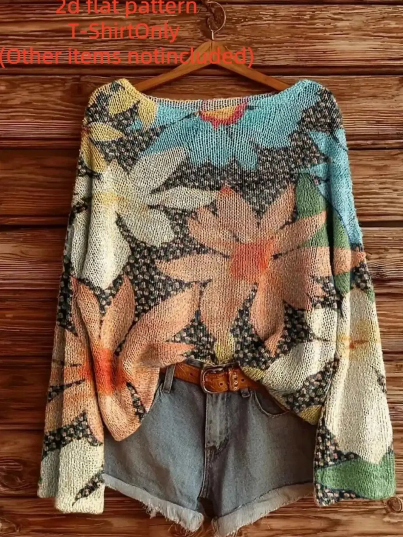 Women's Long Sleeve Top, Floral Digital Print, Fall/Winter Off-Shoulder Design Clothing, Fashionable Casual Ladies' Blouse