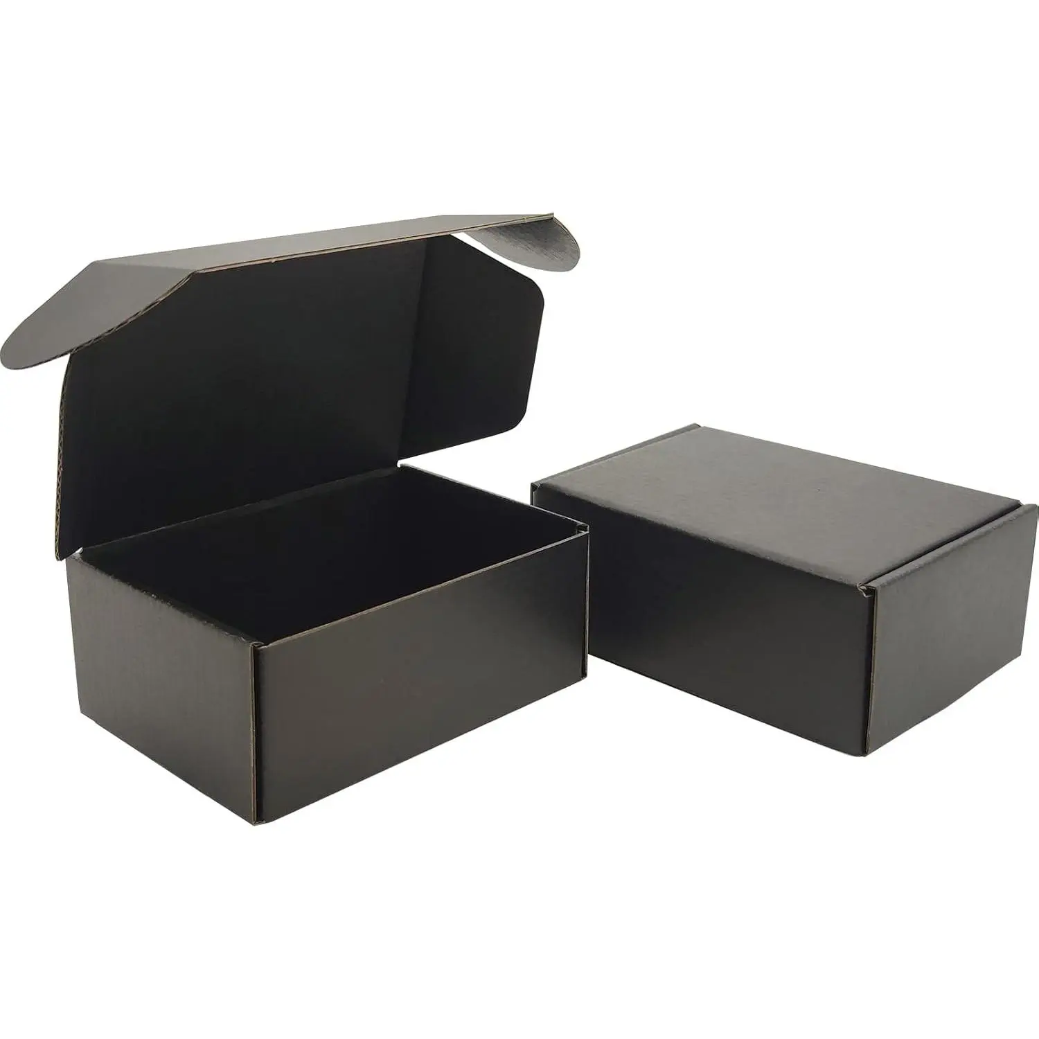 6x4x2 inches Small Shipping Boxes Set of 50 - Black Mailer Corrugated Cardboard Boxes for Shipping Packaging Mailing Products