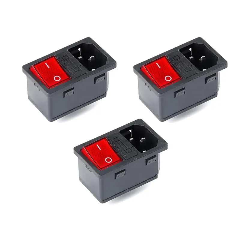 AC-14-F16 3 count 10A 250V KCD4 Copper Power Socket Fuse 3Pin Outlet