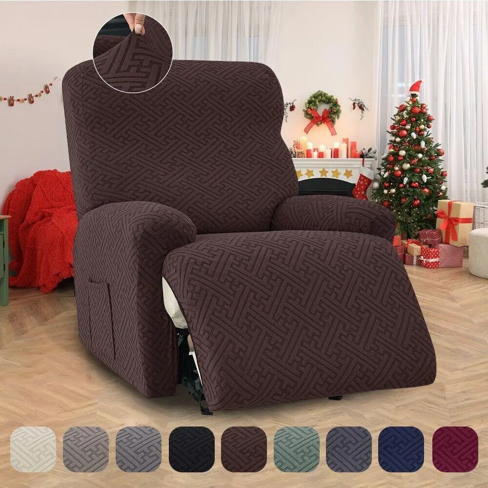 Multi-Seater Elastic Recliner Sofa Cover Stretch Armchair Covers Couch Slipcover With Pocket For Living Room,Office, And Home Decor,Pet-Friendly Polyester Fabric for Single & Multi-Seater Sofas, Full Coverage, Elastic Furniture Protector, Room Decor