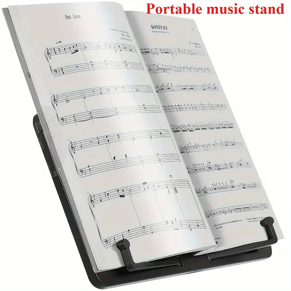 Portable Desktop Music Stand, Abs Material Lightweight Foldable Stand, Suitable for Piano and Guitar, Practical Practice Accessory