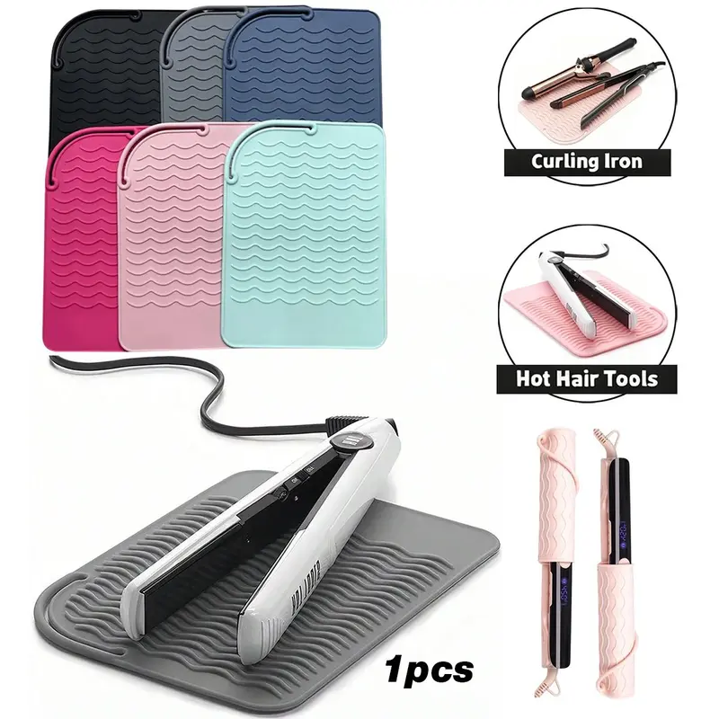 Heat-Resistant Silicone Mat for Curling Irons, Travel-Friendly Lightweight Heat Pad for Hair Styling Tools