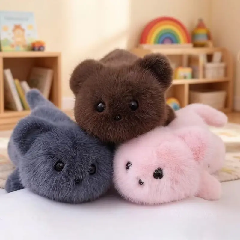 Realistic Cat Stuffed Animal with Plush Texture, Decorative Desk Pillow and Sleep Companion for Kids, Universal for All Seasons