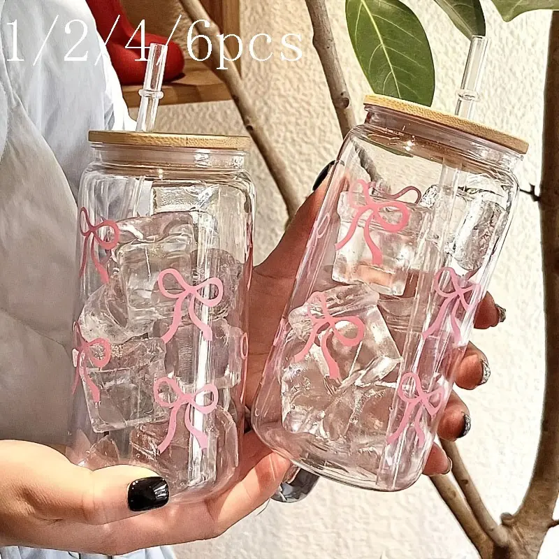 Portable Lightweight Bow Tie Pattern Plastic Cups Tumbler, 16oz Reusable Coffee and Tea Cups with Straw and Lid, Durable PC Material, Outdoor Activity Cup Drinkware