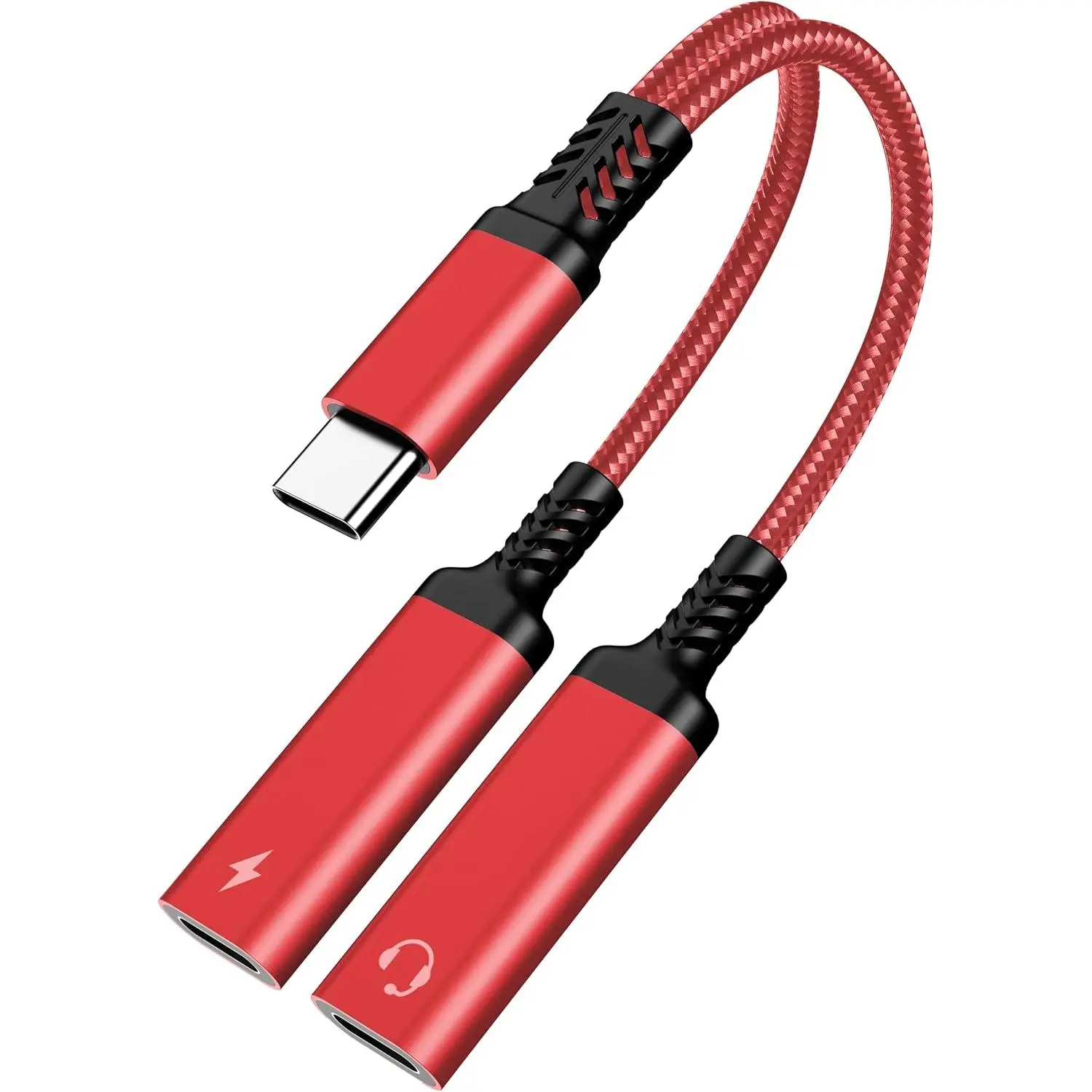 USB C Splitter, USB C Headphone and Charger Adapter,2-in-1 Type C Audio Dongle  with PD 60W   Support Call  for  17 16 15, Pixel 4 3, Galaxy S25 S21, Xperia