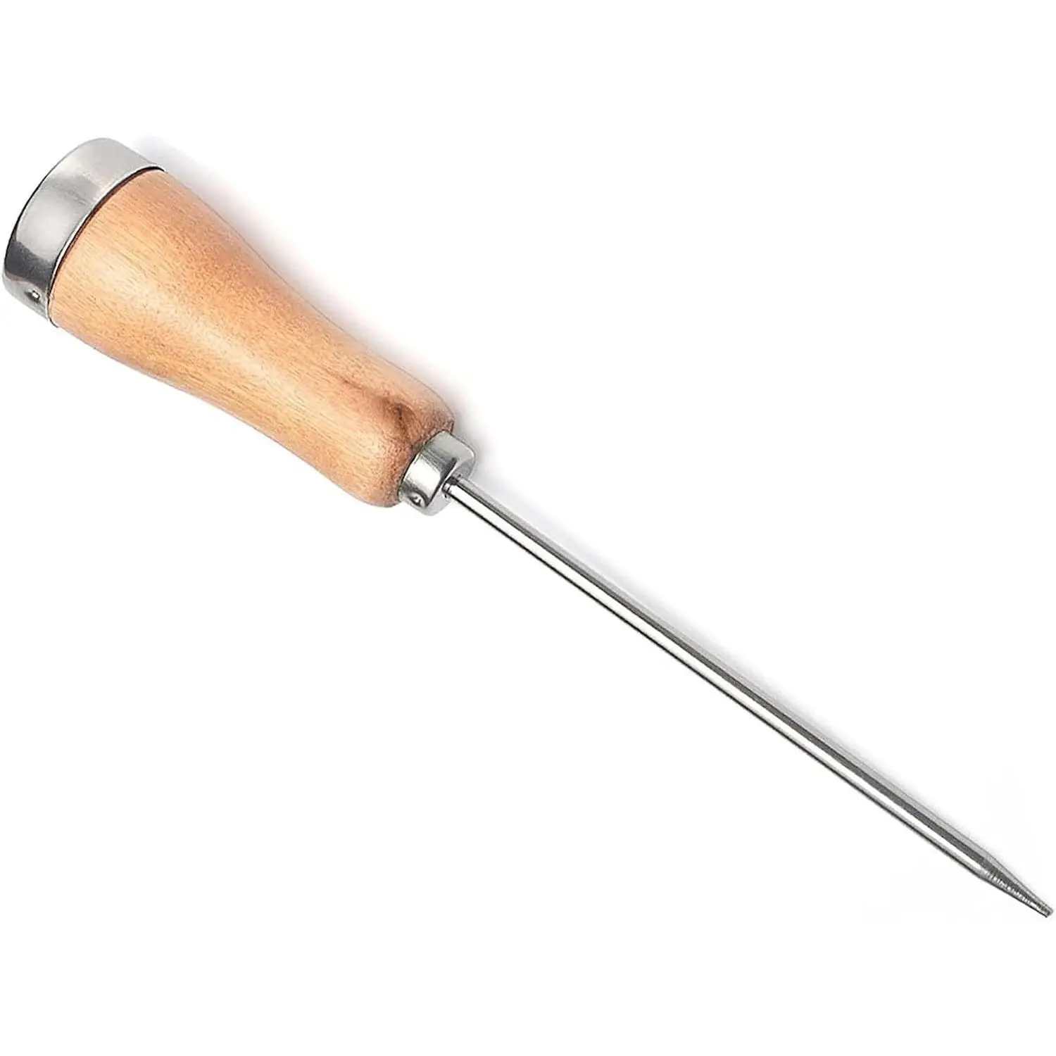 8.5 Inch Ice Crusher Silver Stainless Steel Ice Pick with Wood Handle for Ice Breaking 1 pcs