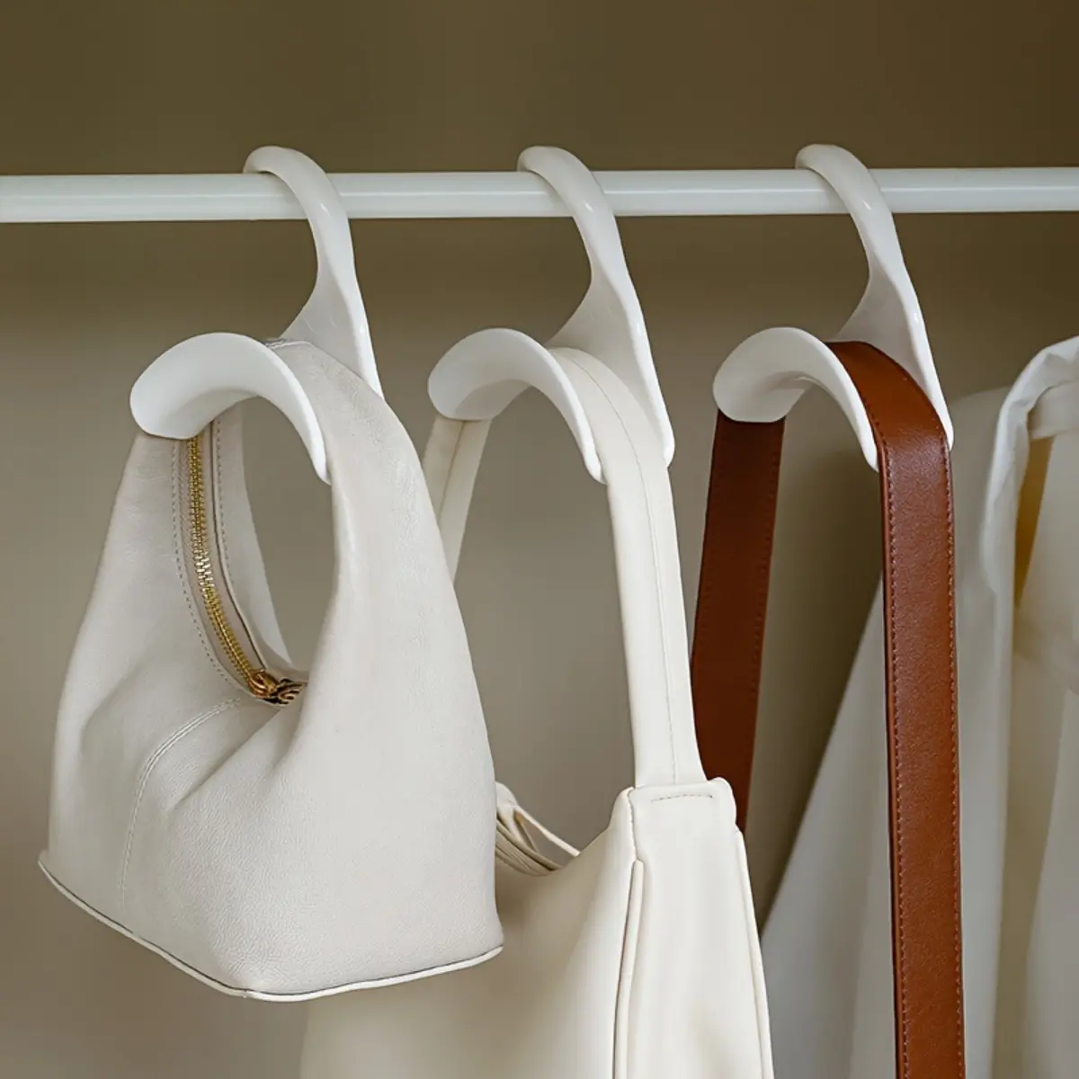 7-Pack Stainless Steel Purse Hangers for Closet, Minimalist Space-Saving S-Hooks for Wardrobe Organization and Decluttering, Minimalist Decluttering, Purse Holder