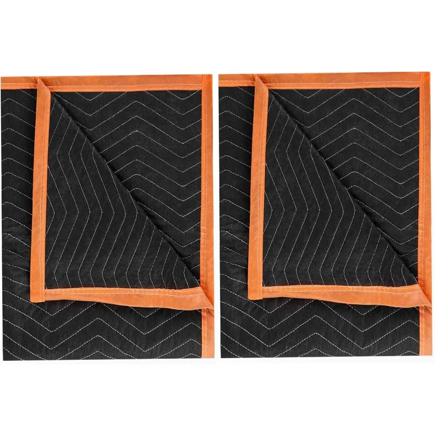 Large Heavy Duty Moving Blankets 80" x 72" Quilted Packing Blankets for Furniture Moving Shipping Wrapping Padded Mover Blankets, Black, 2 PackGift