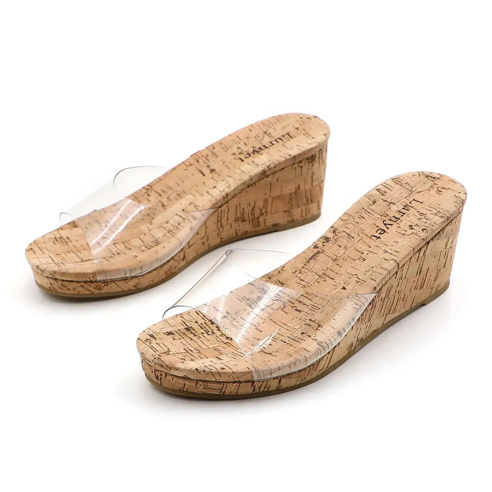 Wedge Sandals Women Open-Toe Comfortable Everyday Wear Wood-Grain Wedge Mules Summer Casual sandal shoe spring shoe for vacation s summershoes square dressy rubber sole slide jute woman clog men footwear strap boho style heels wide feet sun mer shoes