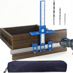 Cabinet Hardware Jig, Cabinet Handle Jig with 3pcs Point Wood Drils Bits, Use  Handles Pulls Knobs on Drawers/Doors, Wood Drilling Dowelling Guide Set.
