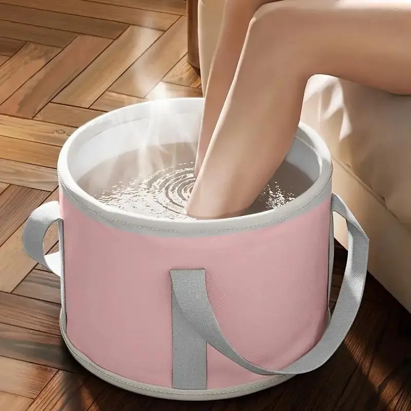 Portable Foldable Insulated Foot Bath, Wireless Aluminum Film 5-Layer Design, Multi-Functional Deep Basin, Relaxing Foot and Bubble Bath, Collapsible Foot Bath