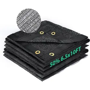 50% Shade Cloth 6.5x10 ft, Breathable HDPE Mesh Sun Shade Tarp for Garden & Greenhouse, UV Resistant Outdoor Shade Fabric with Copper Grommets for Plants, Patio, Yard