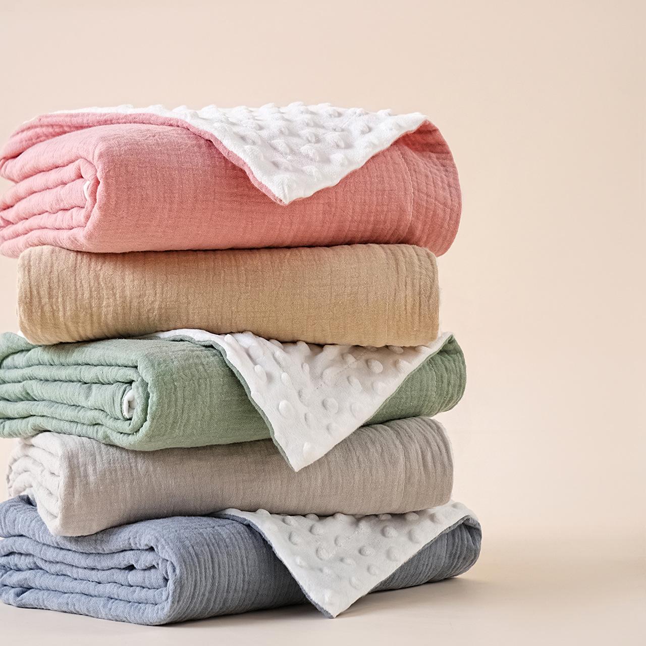 Bestselling Crepe Fabric Dot Blanket, Baby Swaddle Blanket, Cover Blanket, Swaddling Wrap, Newborn Dot Fleece Summer Quilt, Air Conditioner Quilt