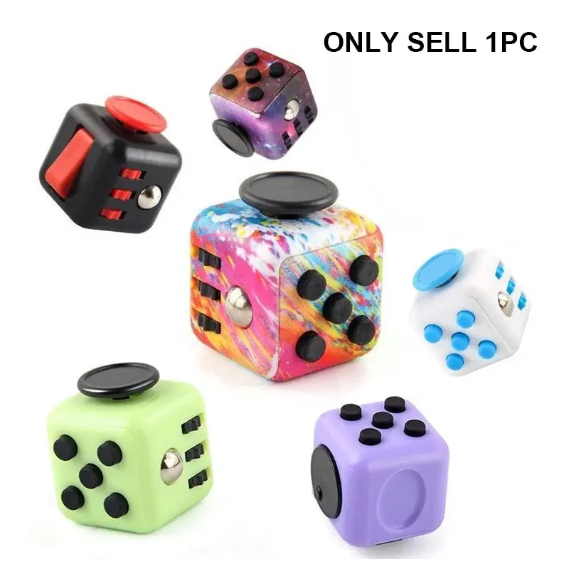 Multifunctional Cube Stress Relief Toy, Edc Finger Spinner for Adhd and Asmr, Relaxation and Focus, Anxiety Relief, Unisex Gift