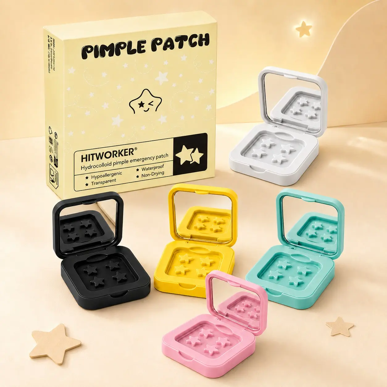 Star Shape Pimple Patch, Hydrocolloid Spot Cover Stickers, Waterproof Blemish Cover, Cute Invisible Face Care Patch for Teens & Adults