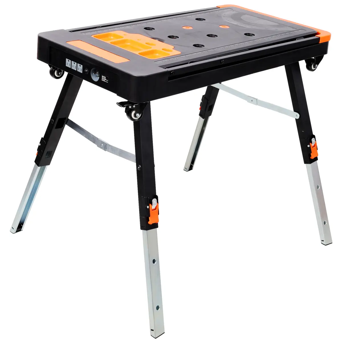 8-in-1 Folded Multifunctional Work Table - 550lb Heavy Duty, ABS+Aluminum, Adjustable Height, US Standard Socket, Portable Workbench with Wheels for Garage Repair, Home Use