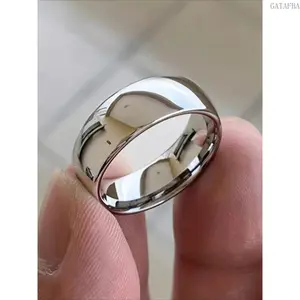 Unisex Classic Plain Stainless Steel Minimalist Band Ring - Elegant All Seasons Finger Jewelry for Wedding, Anniversary Gift