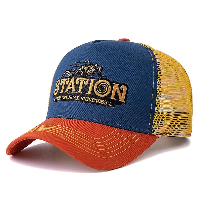 Unisex Mesh Trucker Hat Summer Breathable Cap Embroidery Letter Pattern Streetwear Baseball Cap