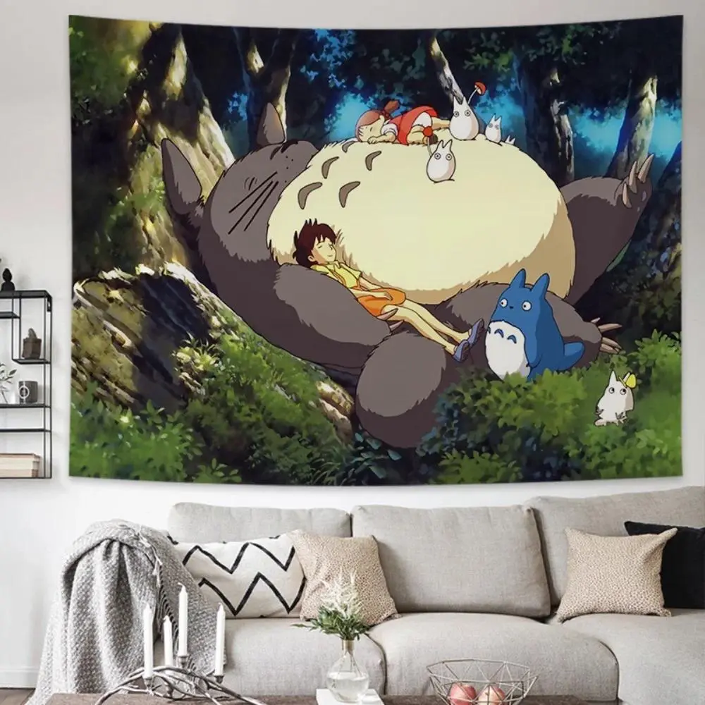 Lightweight Totoro Anime Art Tapestry - Home Wall Decoration, Photo Backdrop, Bedhead Hanging, Dorm Room Decor Cloth