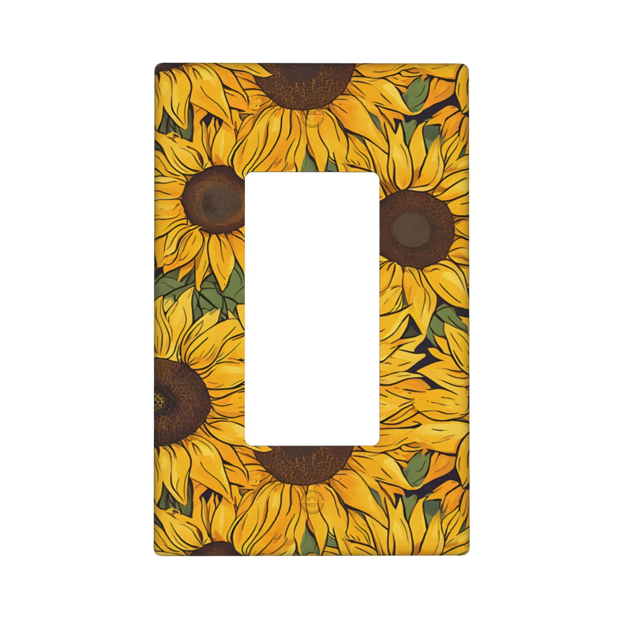Sunflower Light Switch Cover Plate Decorative Yellow Floral Light Switch Covers Decorative Decorative Outlet Covers Cottagecore Farmhouse Kitchen Outlet Covers Living Room Wall Decor Rental Decoration Polycarbonate