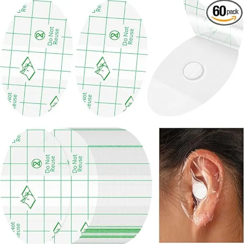 60 pieces of baby ear plugs. Waterproof earplugs, Ear Plugs for Swimming, Waterproof ear protectors for bathing. Suitable for children who swim, newborns, for showering, surfing, snorkeling and other water sports. (White) Swimming Accessories