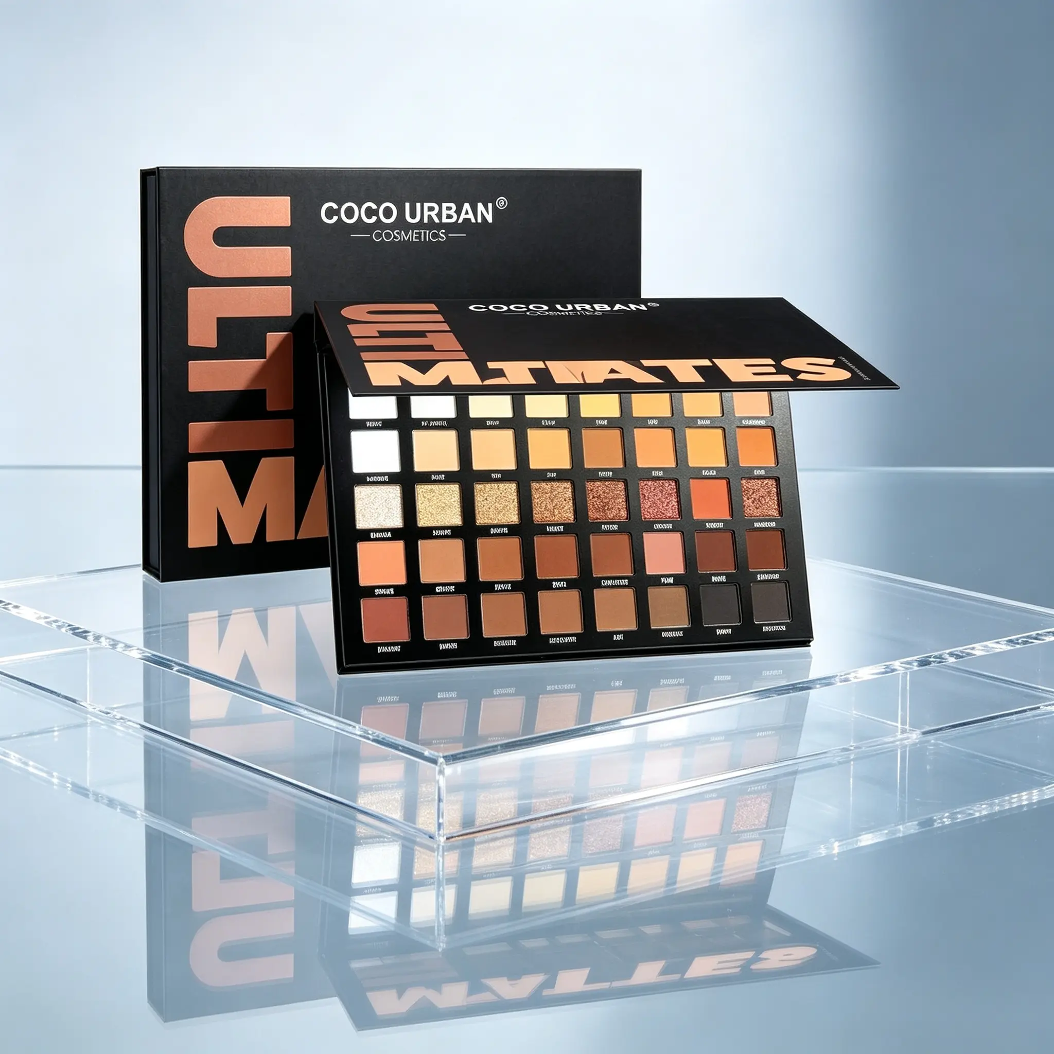Earth Eyeshadow Palette, Pure Matte Nude Shades Light Dark Brown Orange Black White, Beginner Daily Eye Deflate Long Last Makeup Artist Large Capacity Makeup Tray