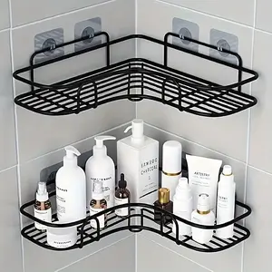 Stainless Steel Corner Shower Rack, Rust-Resistant Wall-Mounted Bathroom Storage Shelf, Bathroom Organizer, Bathroom Shower Organizers, Bathroom Accessories, Ideal for Shampoo, Toners & Cosmetics