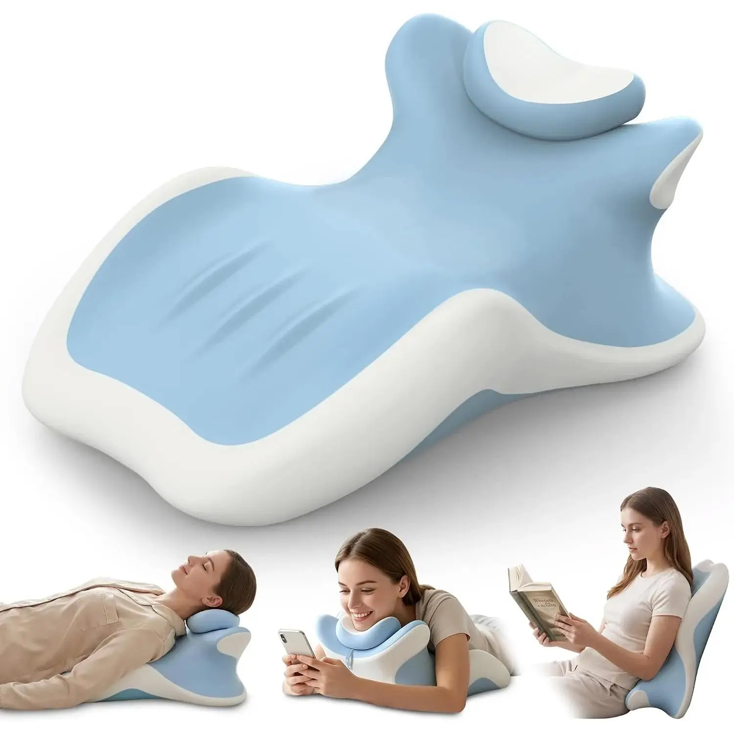 27° Angled Wedge Pillow, Support for Neck Back Waist | Multi-Position Headboard, Bed Rest Pillows for Prone Sleeping ,Backrest Chaise Lounges Stomach Support in Bed, Couch or Floor