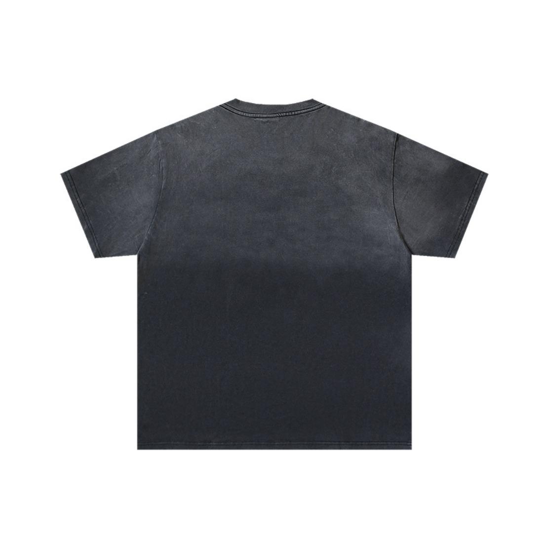 Vale Vintage Washed Streetwear T-Shirt, Bling Rhinestone Heat Transfer Print, Retro American High Street Singer Portrait & Letter Graphic, Y2K Hip Hop Summer Cotton Crew Neck Short Sleeve Tee