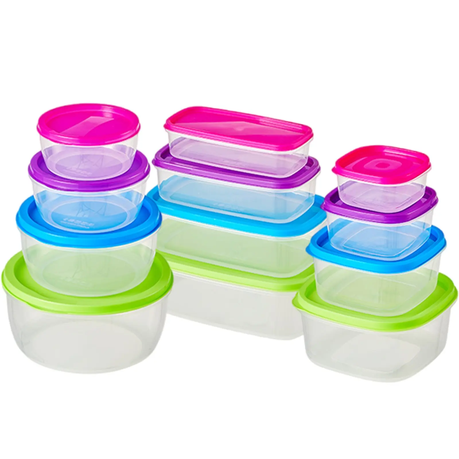 4-Piece Food Storage Container Set, Leak-Proof, Quick-Lock Lid, Microwave Safe, Space-Saving Design, Ideal for Picnics, Office, Camping
