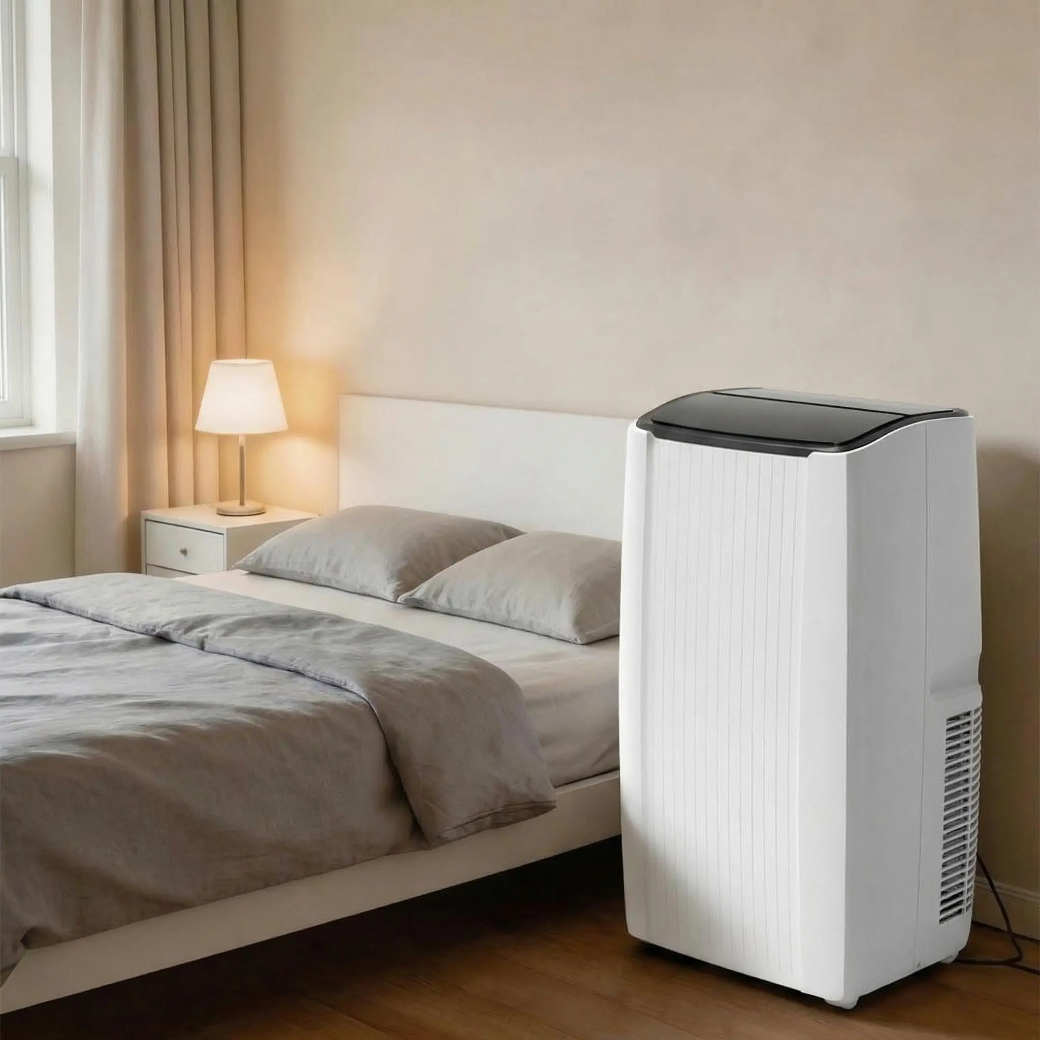 12000 BTU Portable Air Conditioner, Portable AC Unit with Dehumidifier, Fan and Remote Control, Energy Efficient Indoor AC Conditioner for Rooms Up to 550 Sq. ft., White