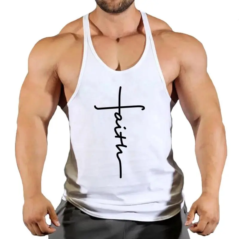 Gym Top Men T-shirts Fitness Man Clothes Muscular Bodybuilding Shirt Singlet Stringer Clothing Vest Men's Singlets Vests Tops