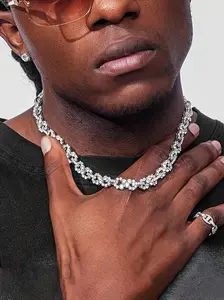 Infinity Symbol Design Bling Rhinestone Decor Necklace, Minimalist Chain Necklace, Chunky Chain Necklace, Hip Hop Jewelry for Parties and Daily Outfits, Trendy Versatile & Exquisite Jewelry for Gift, Modern Versatile Accessories