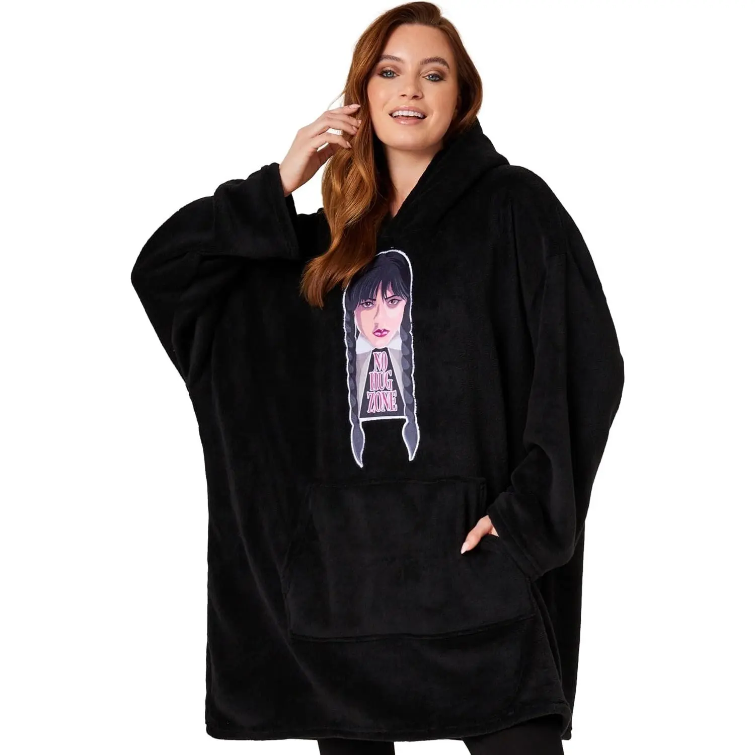 Women's Sherpa Fleece Wearable Blanket Hoodie with Polyester Fabric, Roomy Sleeves, Pocket, Cold Wash Compatible, Ideal Gifts for Teens & Her