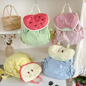 Kids' Polyester Graphic Drawstring Backpack - Graduation Season Dopamine Colorful, Summer Fresh Fruit Print, Lightweight Adjustable Basic Bag for Toddler Holiday Kindergarten Travel