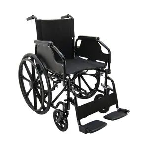 Lightweight Folding Transport Wheelchair for Seniors, 16" Wide Seat - Portable Medical Mobility Aid - Removable Armrests - Swing-Away Footrests - Locking Handbrakes - Anti-Tip Design - Easy Storage for Travel or Daily Use
