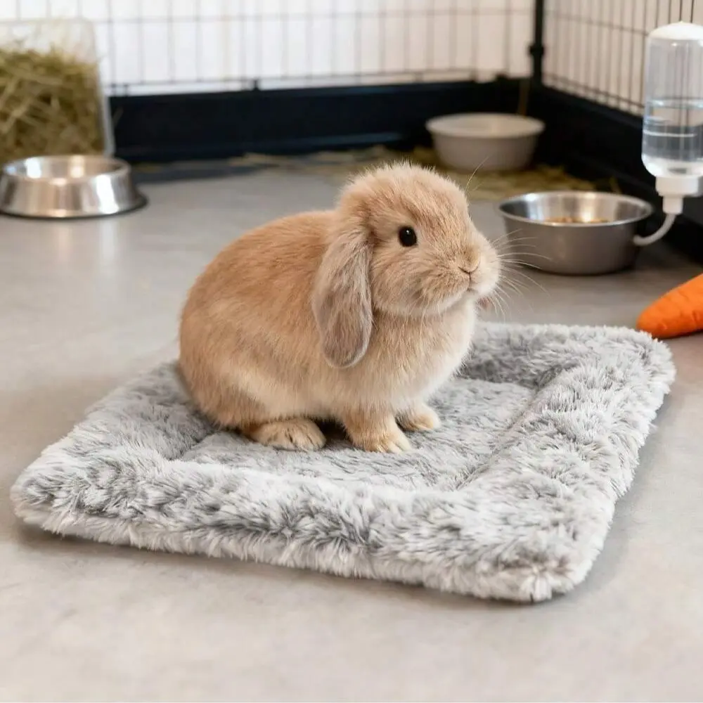 1PC Ultra Soft Thickened Warm Rabbits Bed Mat Hamster Sleeping Pad Hamster Bed Cozy Small Pet Bedding Pet Nest Mat Suit for Small Animals Bunny Supplies in Autumn and Winter